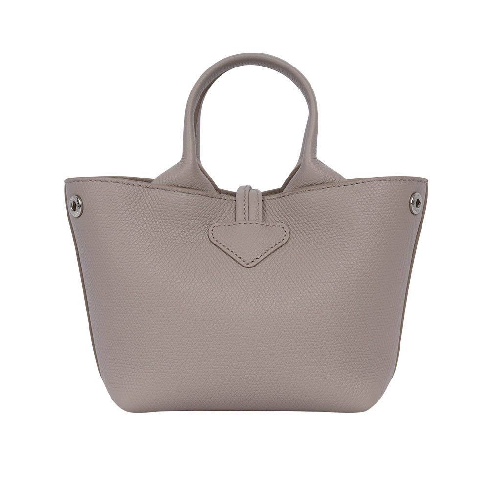 【LONGCHAMP】Roseau XS 竹節釦牛皮手提/斜背迷你二用包(泥褐色)10278 HFP 266