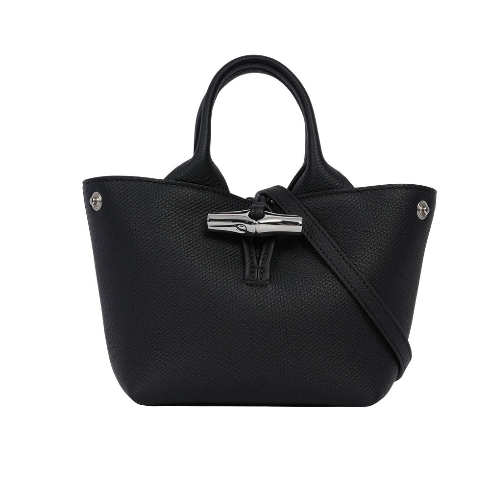 【LONGCHAMP】Roseau XS 竹節釦牛皮手提/斜背迷你二用包