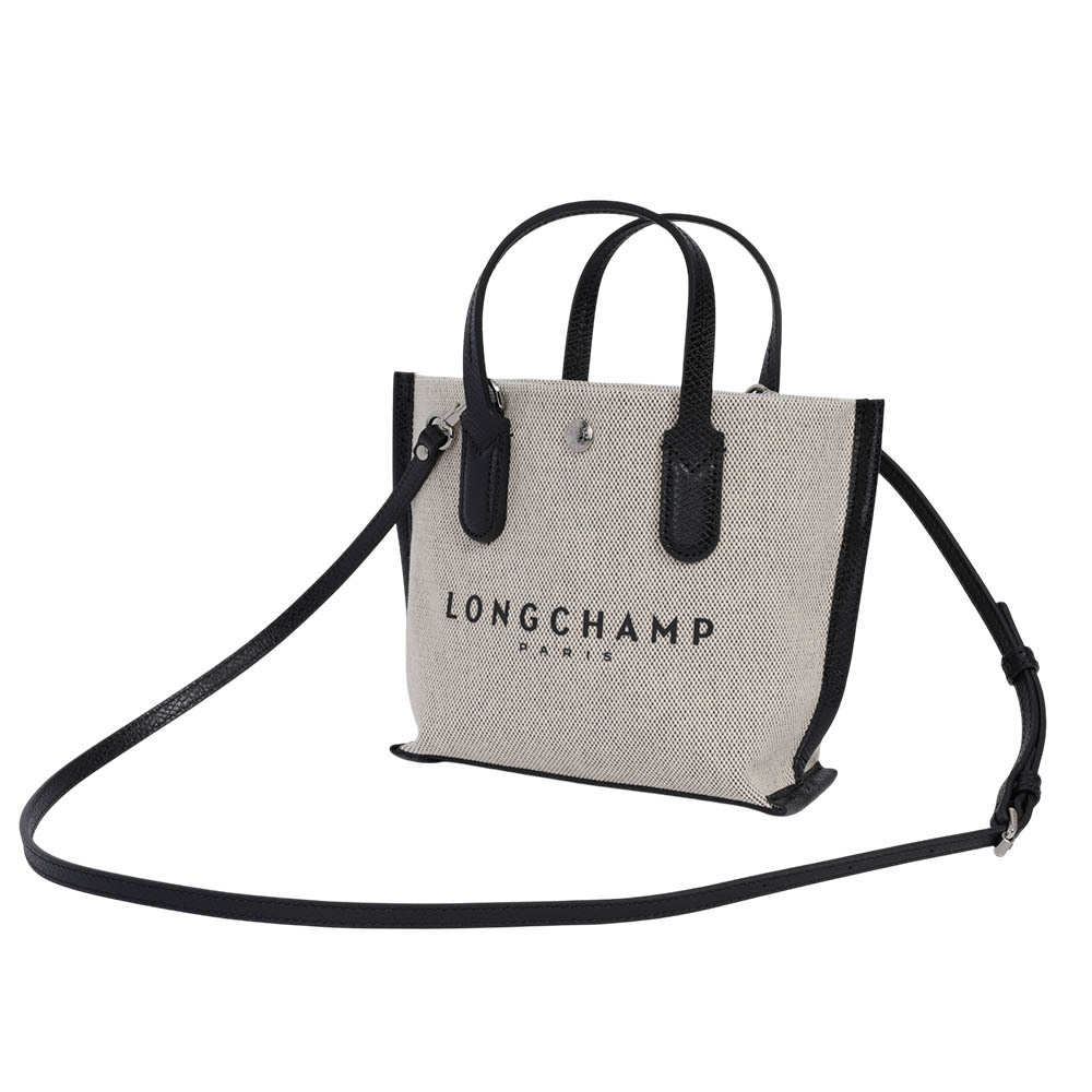 【LONGCHAMP】Essential 帆布及牛皮手提/斜背二用包(XS)(自然色)10259 HSG 037