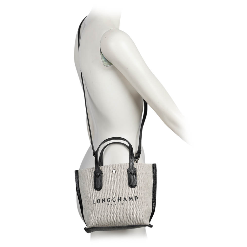 【LONGCHAMP】Essential 帆布及牛皮手提/斜背二用包(XS)(自然色)10259 HSG 037