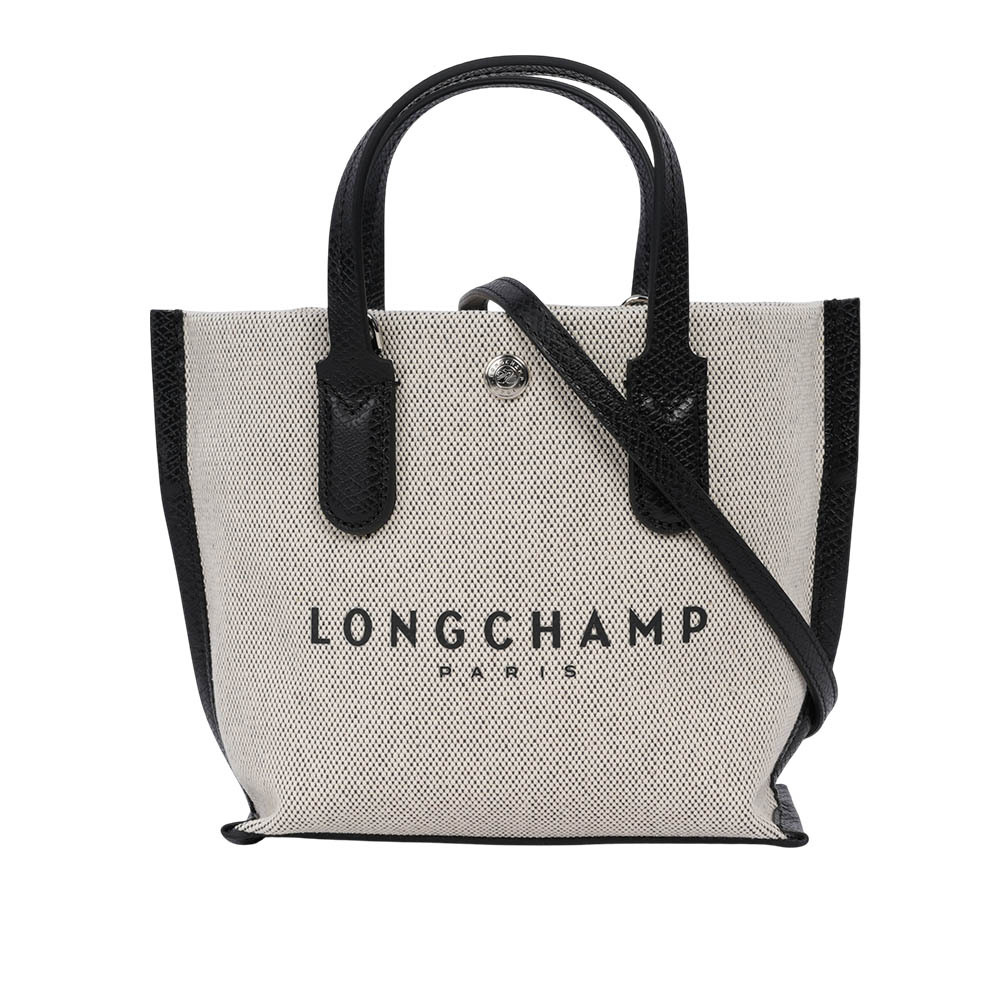 【LONGCHAMP】Essential 帆布及牛皮手提/斜背二用包(XS)(自然色)10259 HSG 037
