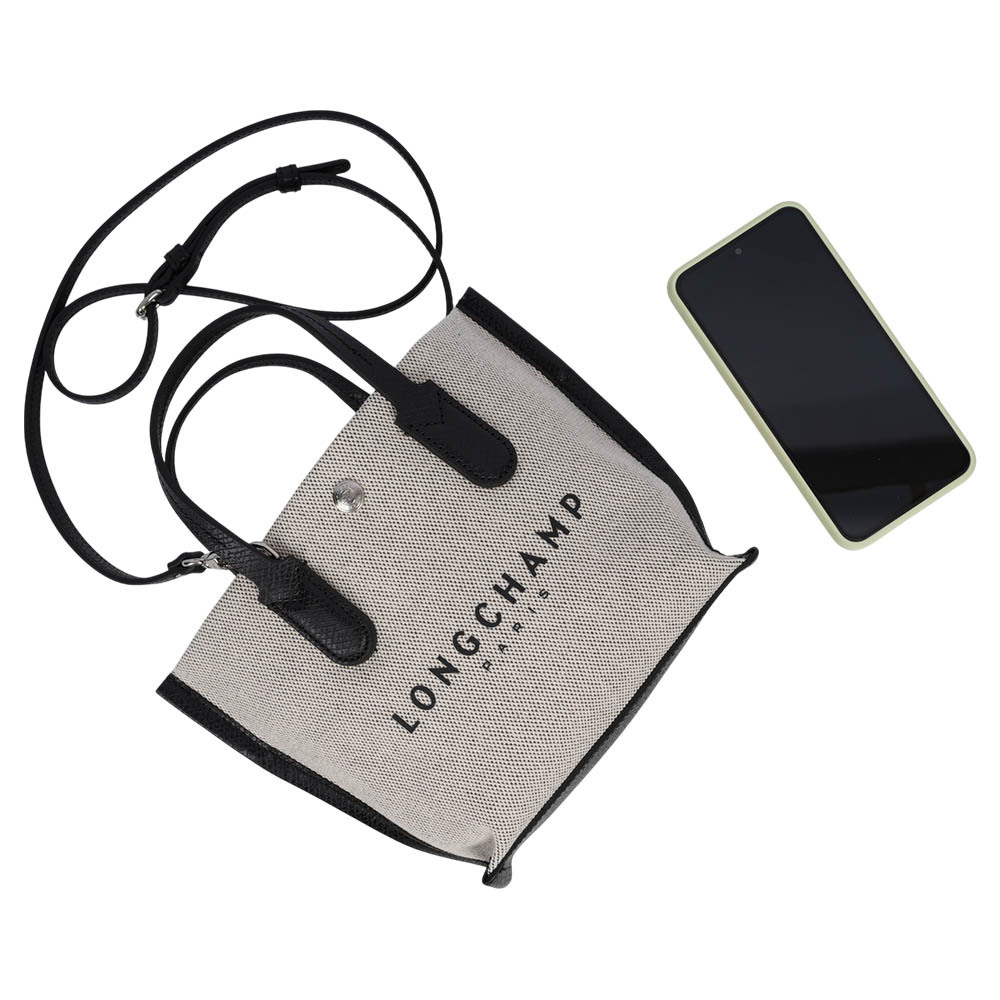 【LONGCHAMP】Essential 帆布及牛皮手提/斜背二用包(XS)(自然色)10259 HSG 037