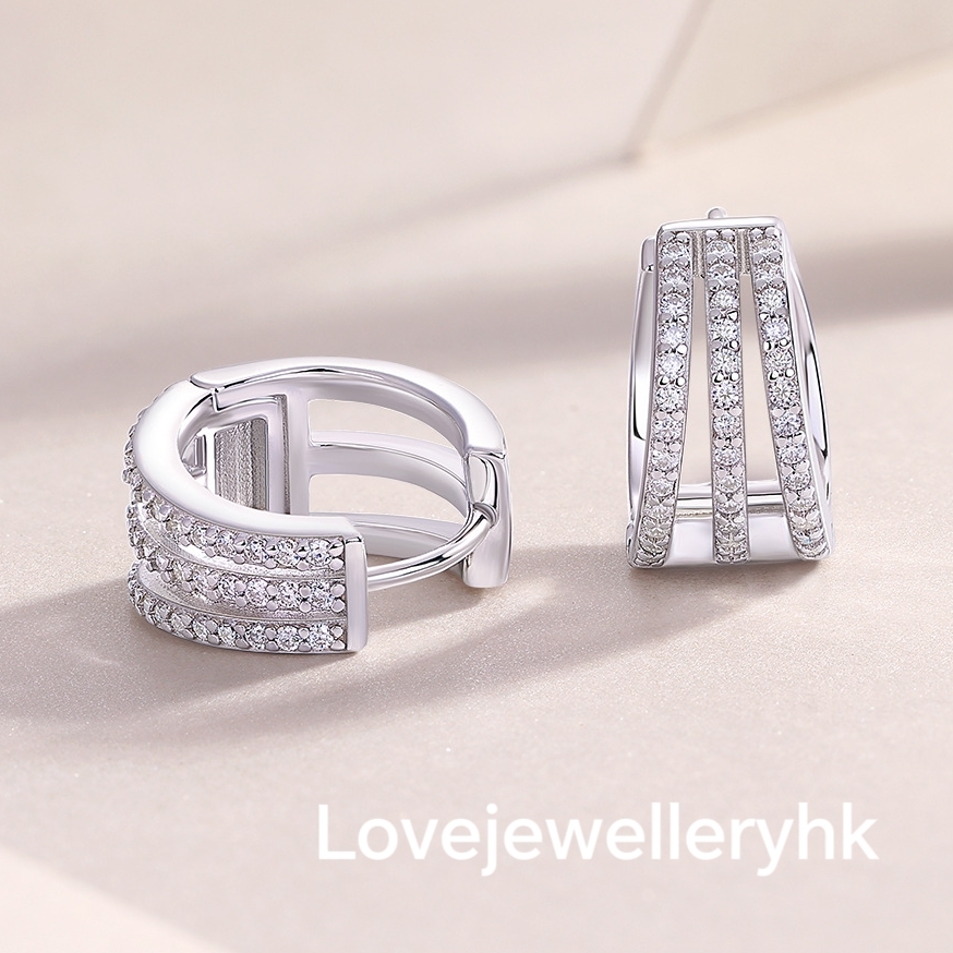 莫桑鑽典雅耳環    E078C022