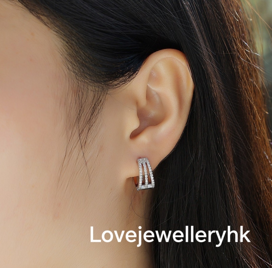 莫桑鑽典雅耳環    E078C022