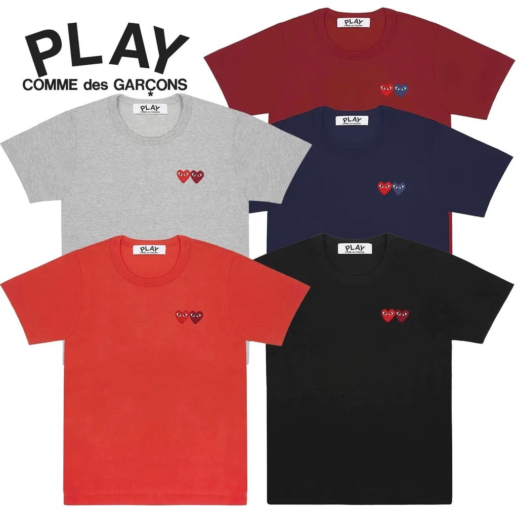 預購┃日本製 男女共版 川久保玲 CDG PLAY 刺繡 雙愛心 愛心 短T