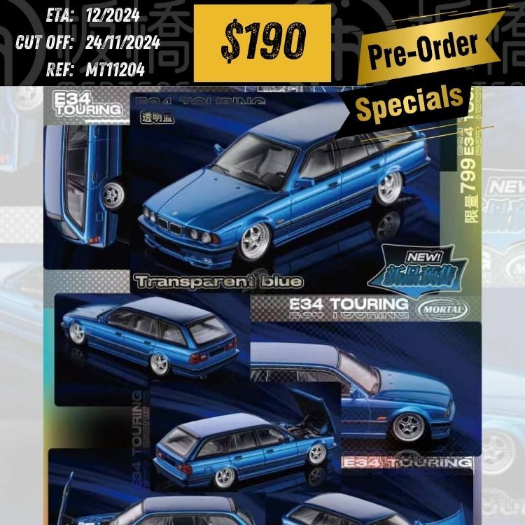 PO-$190 * MORTAL * 1:64 BMW 5 SERIES MK3 E34 WAGON CUSTOMIZED BLUE [OD20/11]