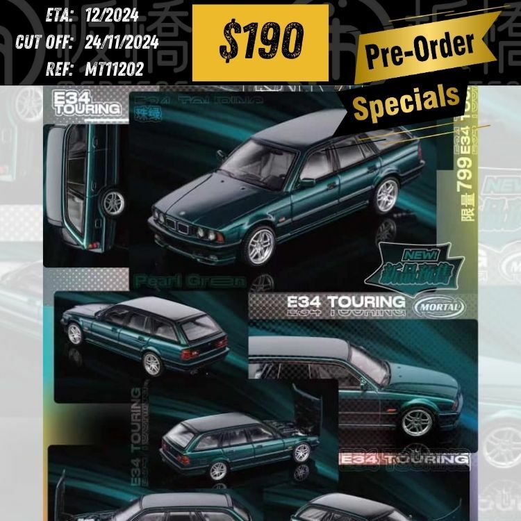PO-$190 * MORTAL * 1:64 BMW 5 SERIES MK3 E34 WAGON PEARL GREEN [OD20/11]