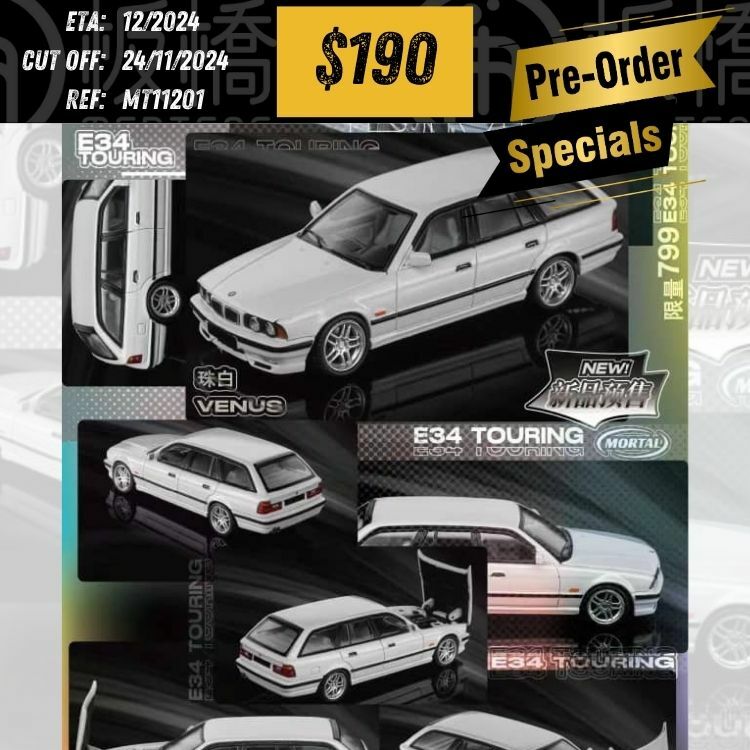 PO-$190 * MORTAL * 1:64 BMW 5 SERIES MK3 E34 WAGON PEARL WHITE [OD20/11]