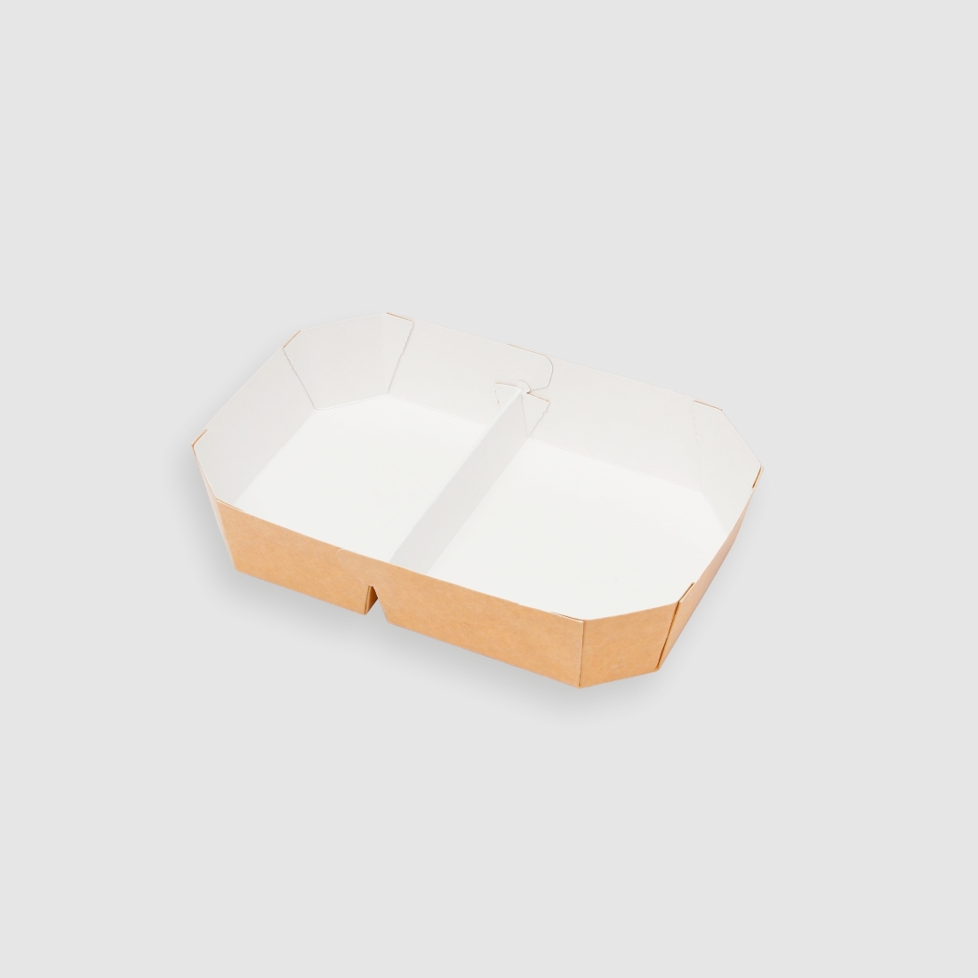 紙八角餐盒-牛卡 二分格 850ml