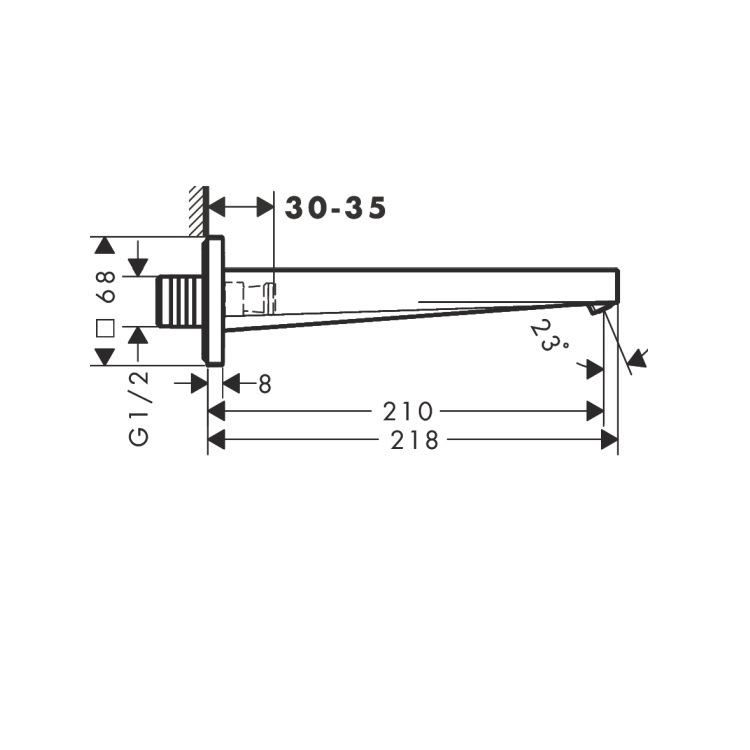 hansgrohe Tecturis E 73410, -000 Bath Spout, with WaterfallStream flow