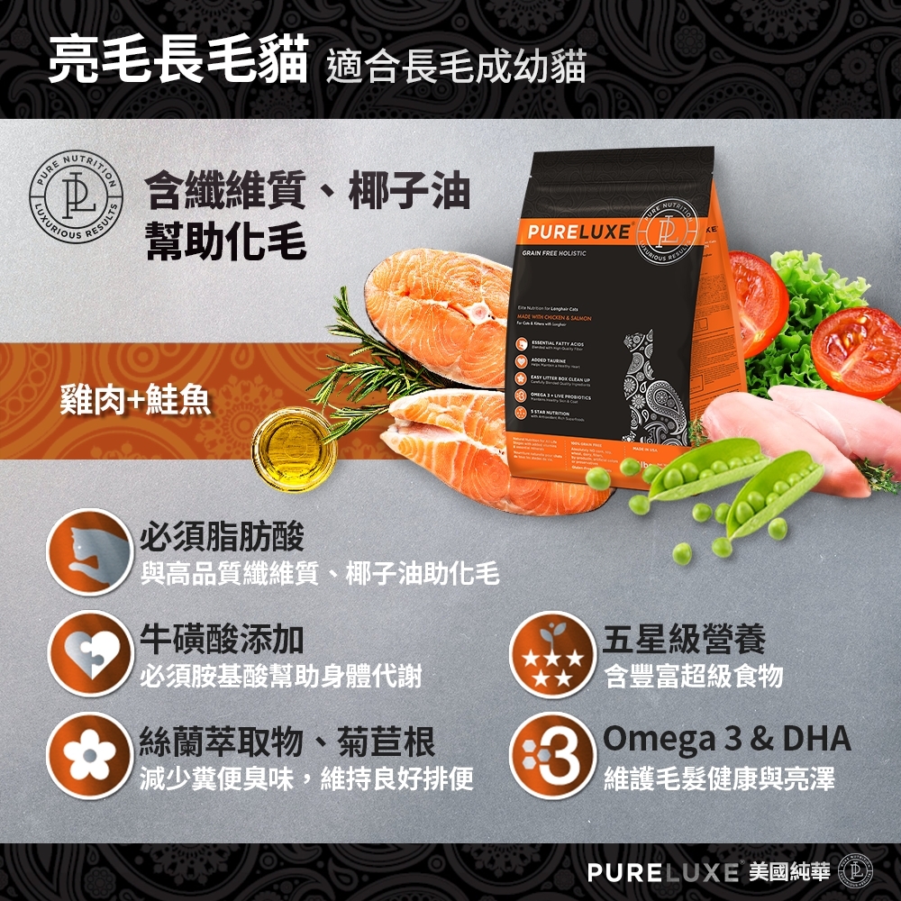 pureluxe美國純華雞肉加鮭魚成幼貓糧