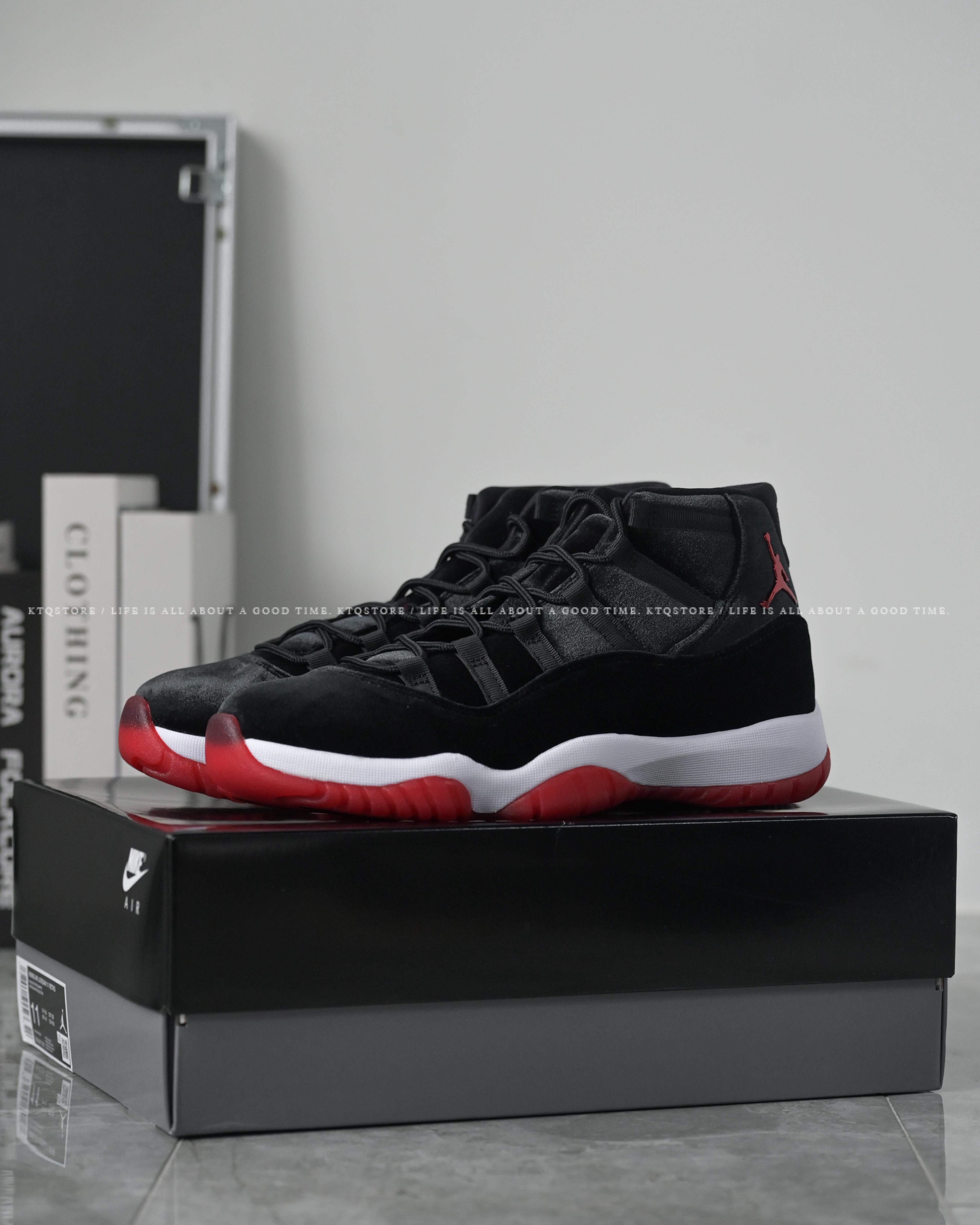 KTQ STORE ‧ Air Jordan 11 “Bred Velvet” Releases November 黑紅 絨毛 DB5457-061