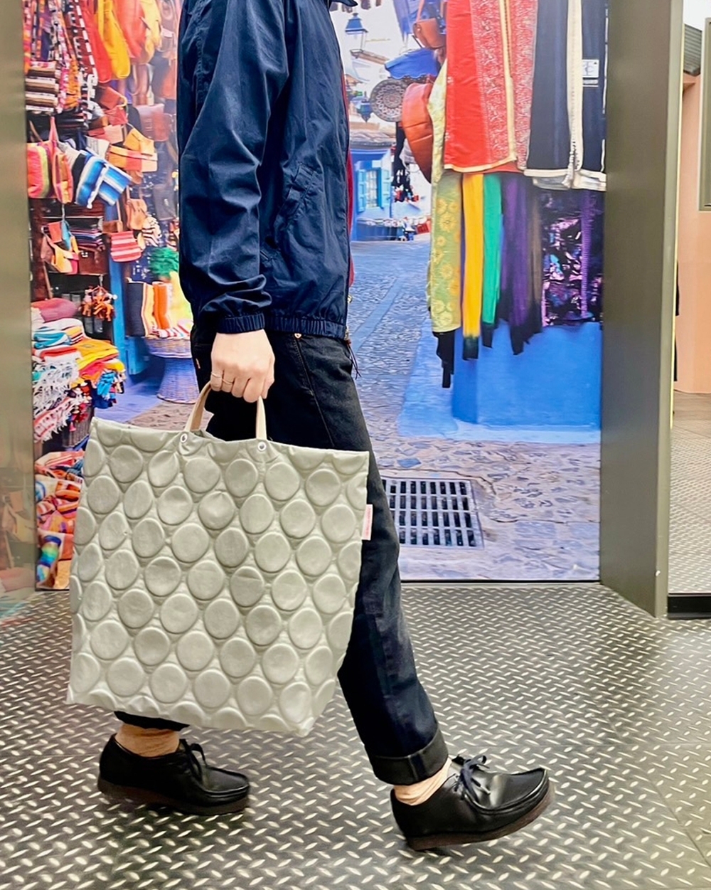 Bag'n'Noun 圓點包 M號 - 淺灰 (70020726ECRU)