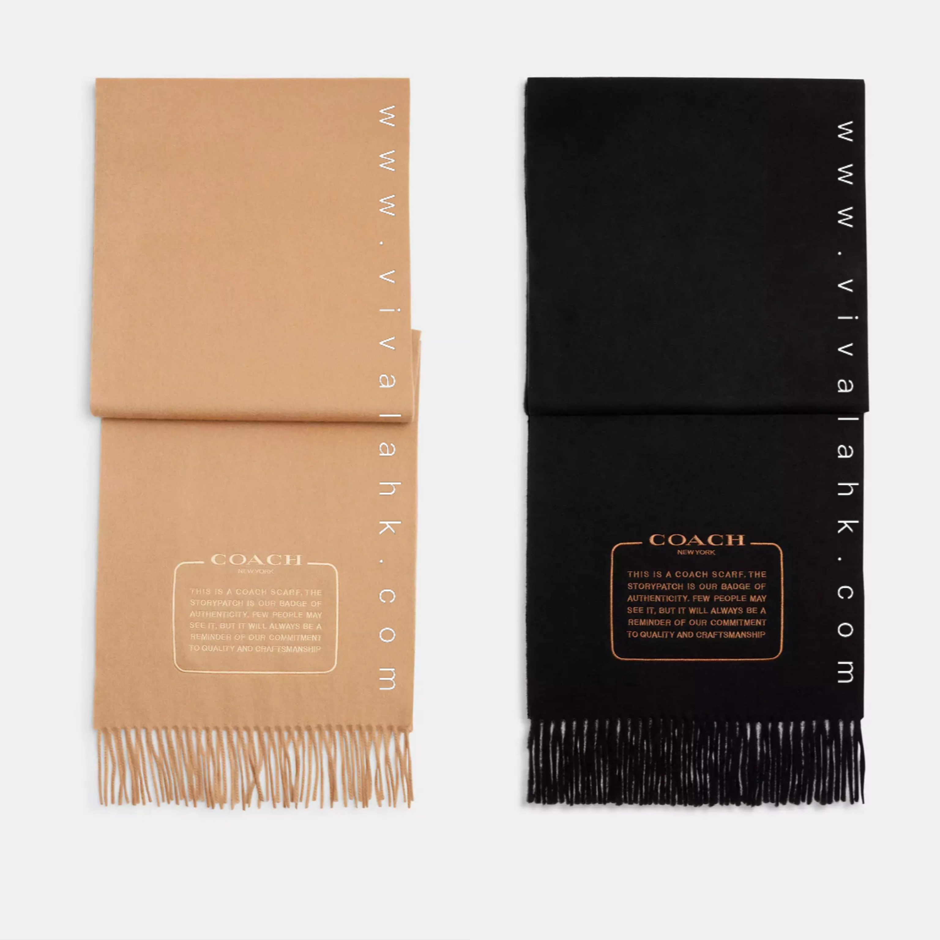 Coach - 繡線Logo羊絨頸巾 (CB685)