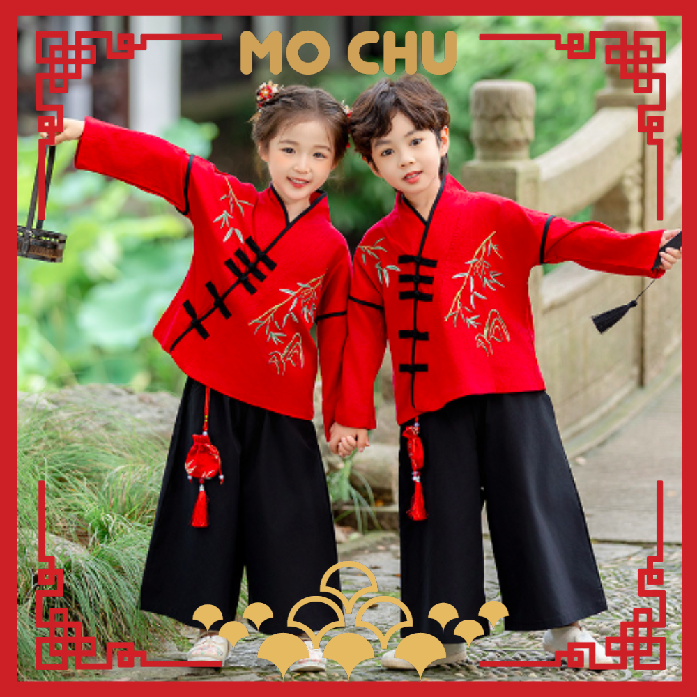 (130cm現貨)竹葉繡花套裝