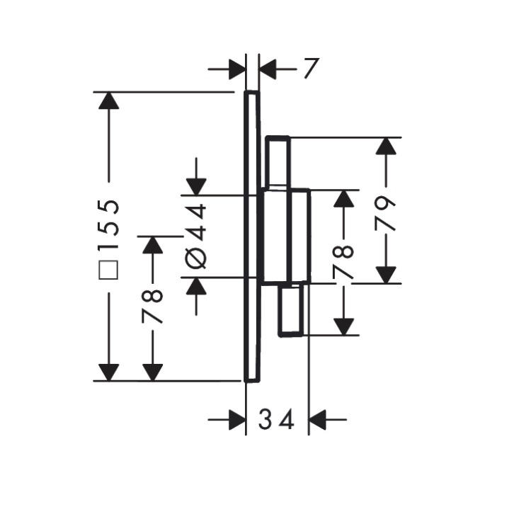 hansgrohe Duo Turn E 75617, -000 + 01500, -180 Mixer for concealed installation for 1 function - With GA Approval