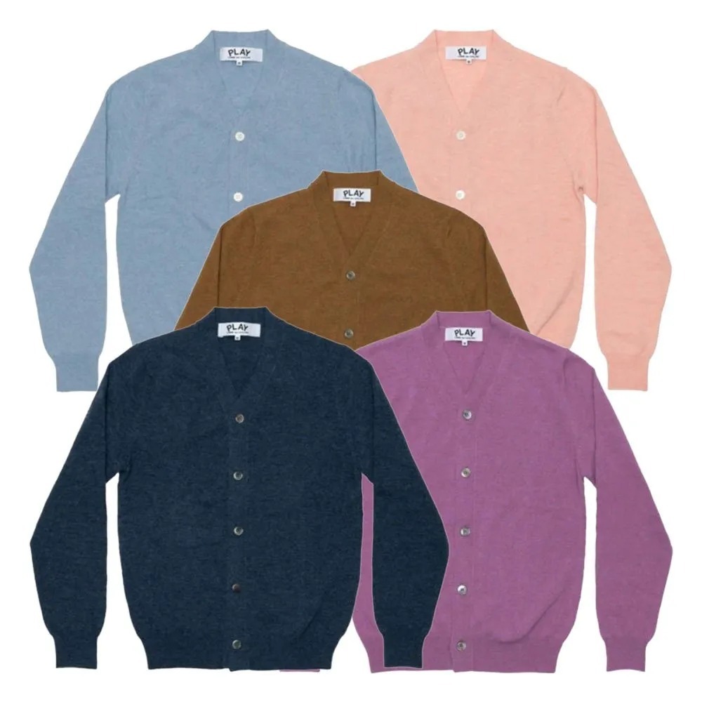 預購┃日本製 男女共版 川久保玲 CDG PLAY 羊毛 刺繡 小愛心 紅愛心 V領 針織 外套