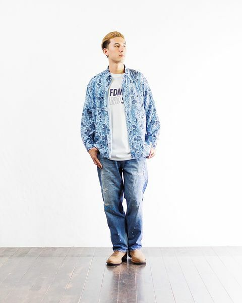 FDMTL JAPAN x WIND AND SEA PRINTED BORO INDIGO SHIRTS - PRE ORDER ITEM (預訂中)