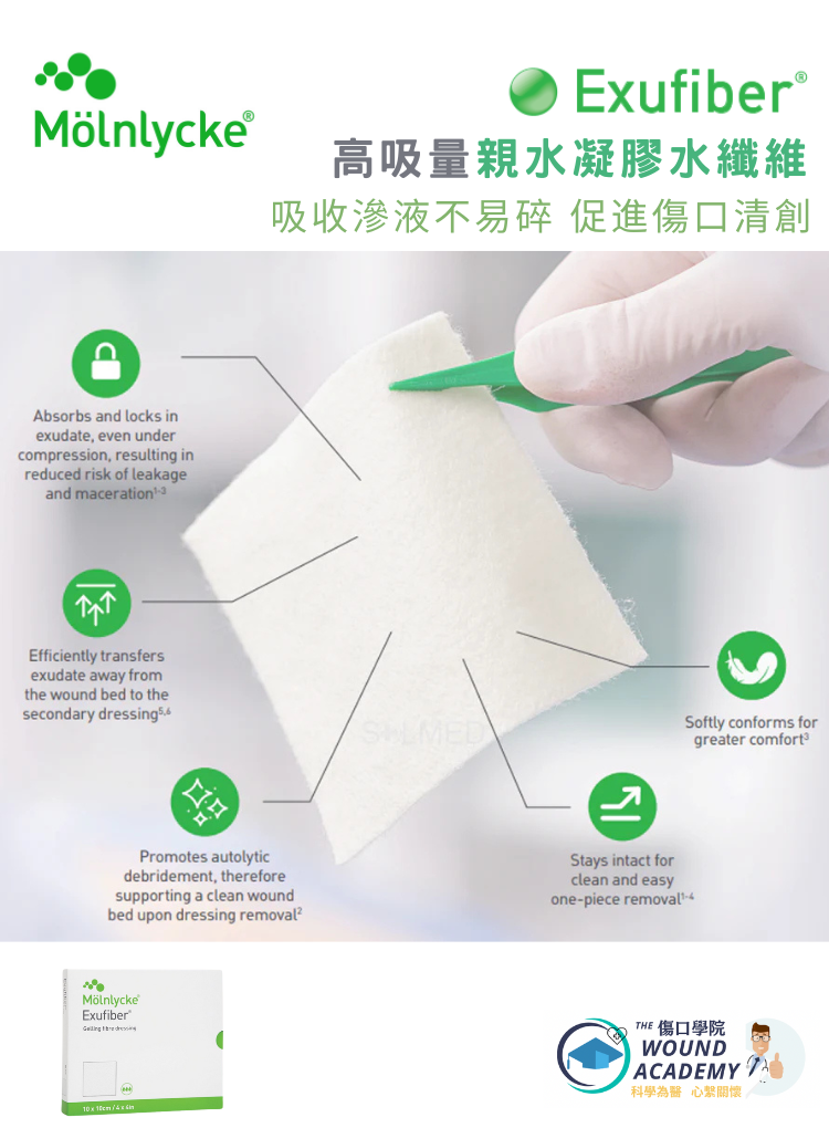 Exufiber 高吸量親水凝膠水纖維