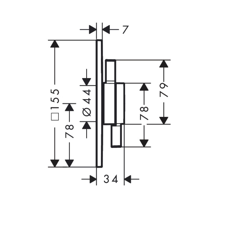 hansgrohe Duo Turn E 75417, -000 + 01500, -180 Mixer for concealed installation for 2 functions - With GA Approval