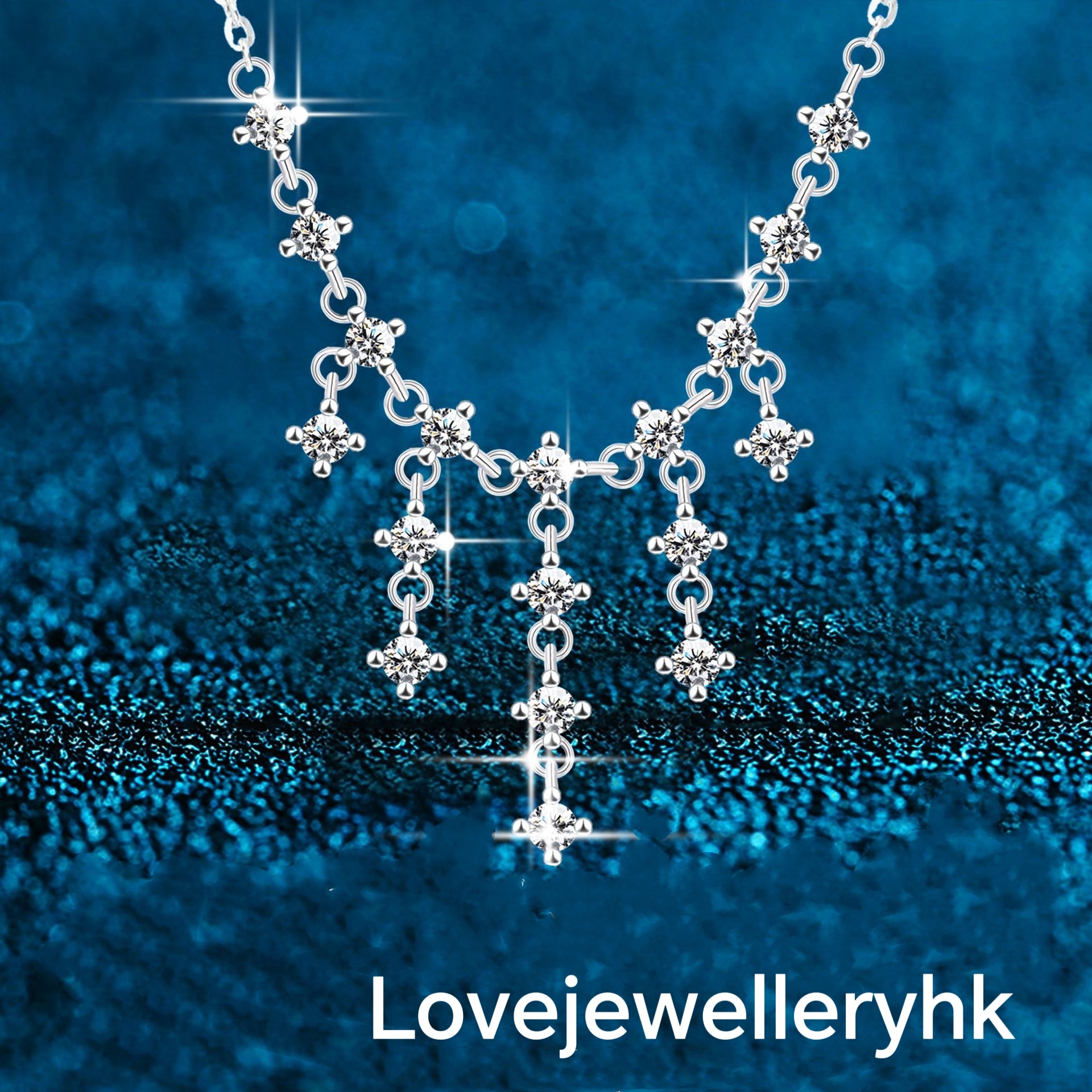 莫桑鑽瀑布頸鍊      N1.8C020