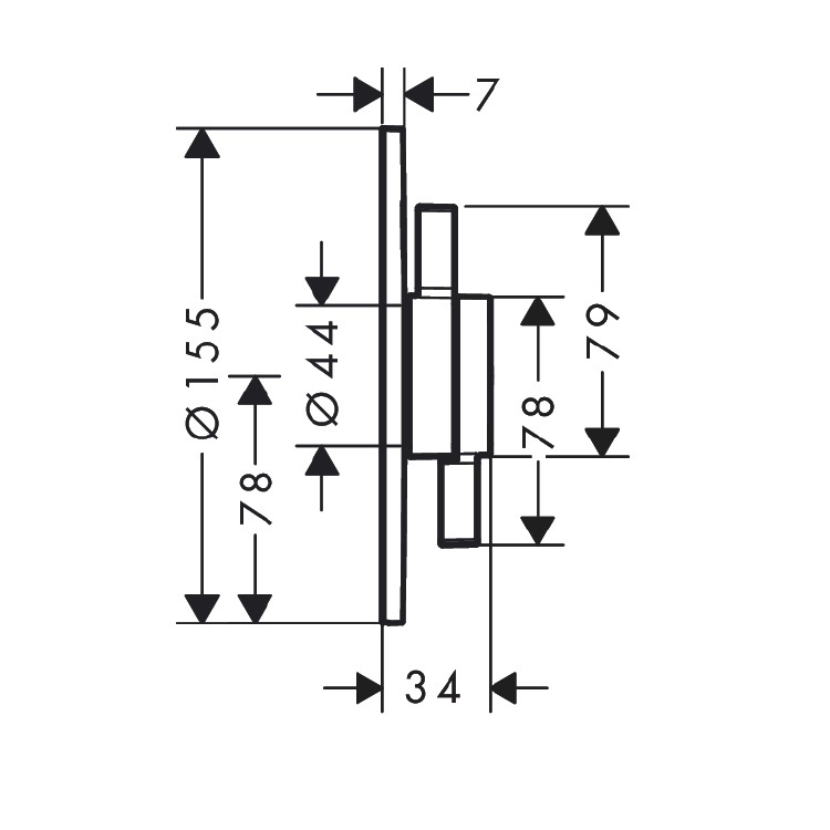 hansgrohe Duo Turn S 75418, -000 + 01500, -180 Mixer for concealed installation for 2 functions - With GA Approval