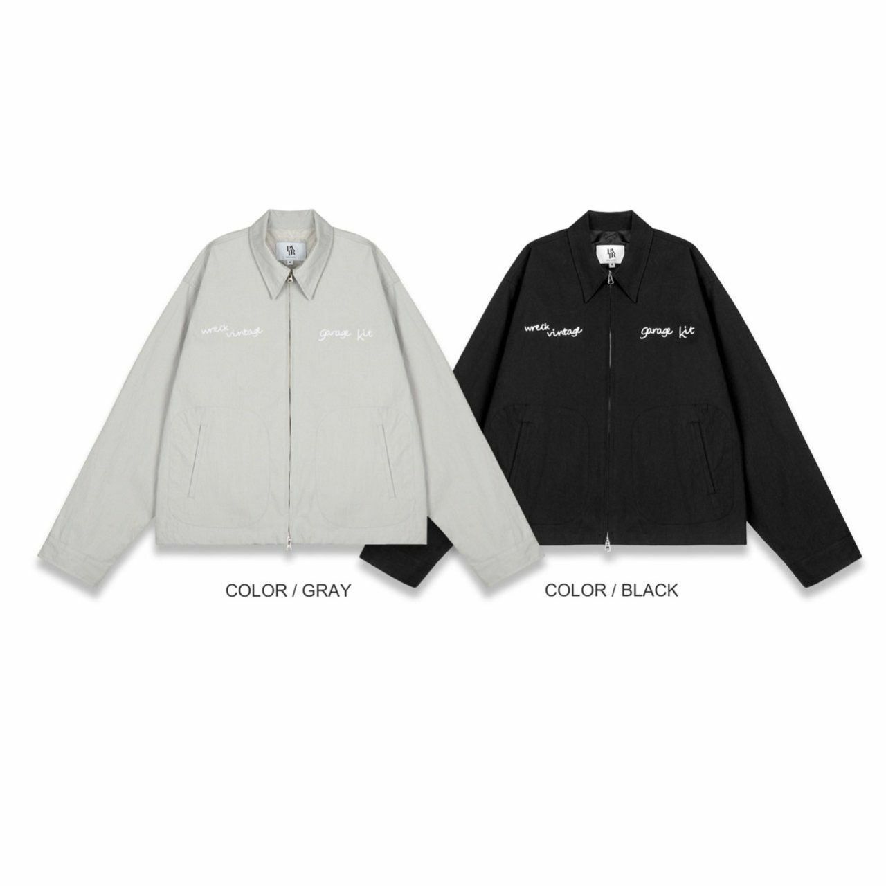 反領英文字拉鍊外套 PAIR-009JK