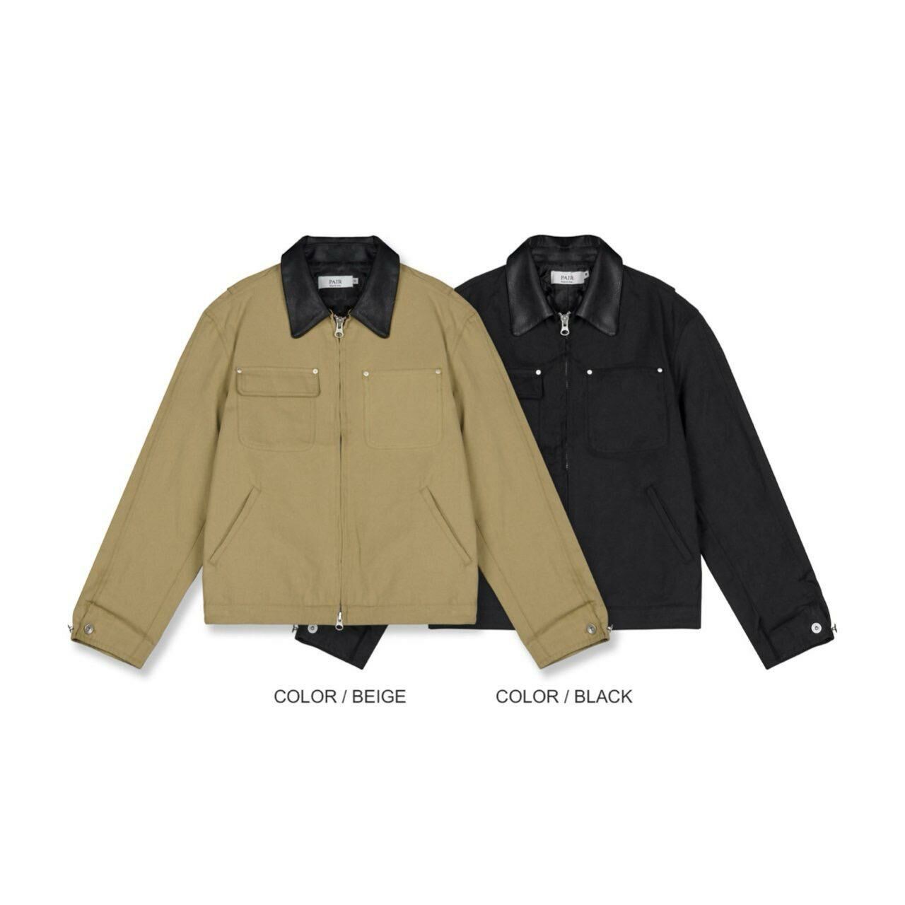 拼皮領拉鍊外套 PAIR-010JK
