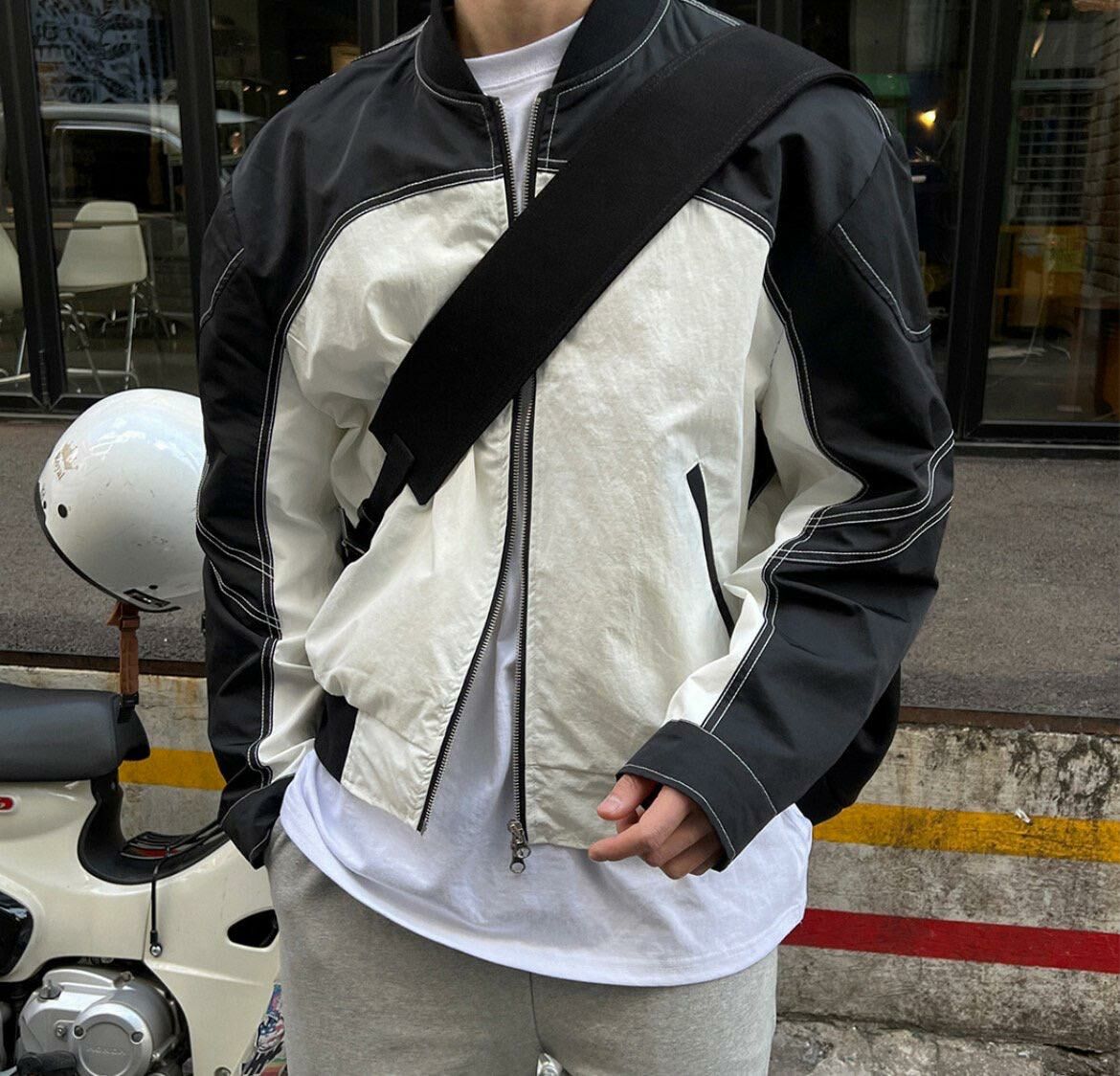 拼色拉鍊外套 PAIR-012JK