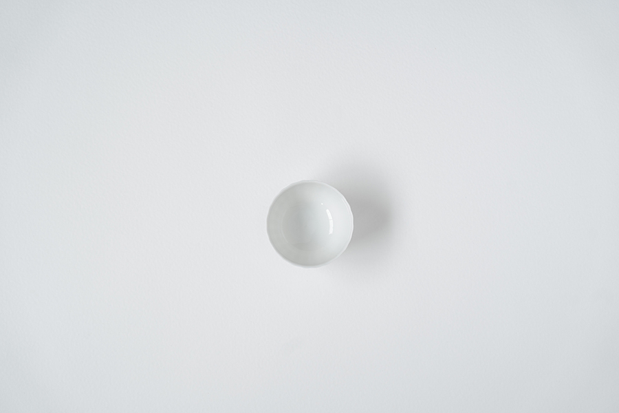 村上雄一-白磁輪花茶碗