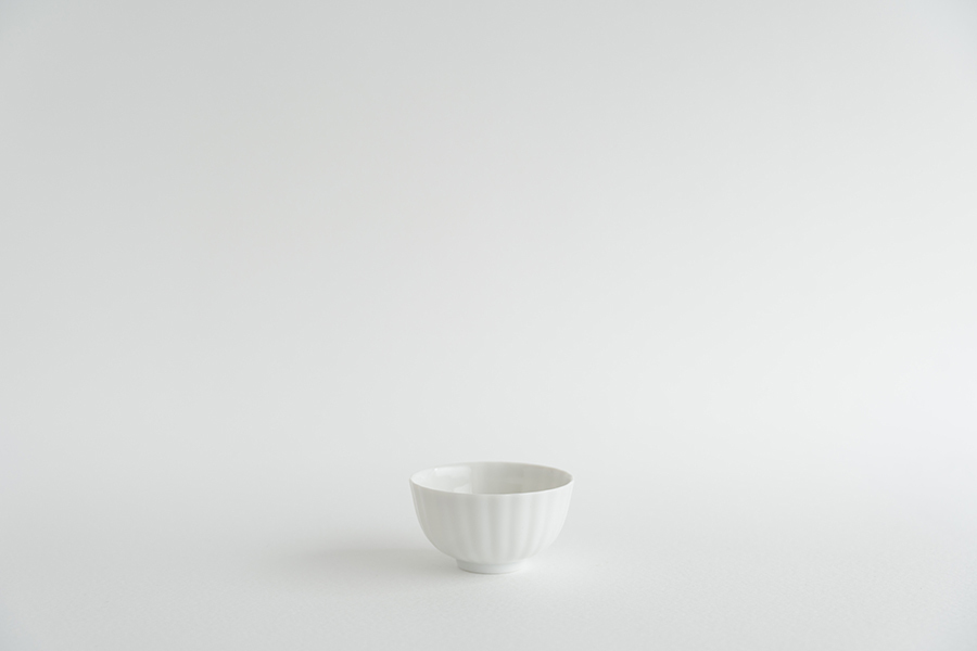 村上雄一-白磁輪花茶碗