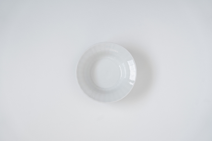 村上雄一-白磁輪花湯皿