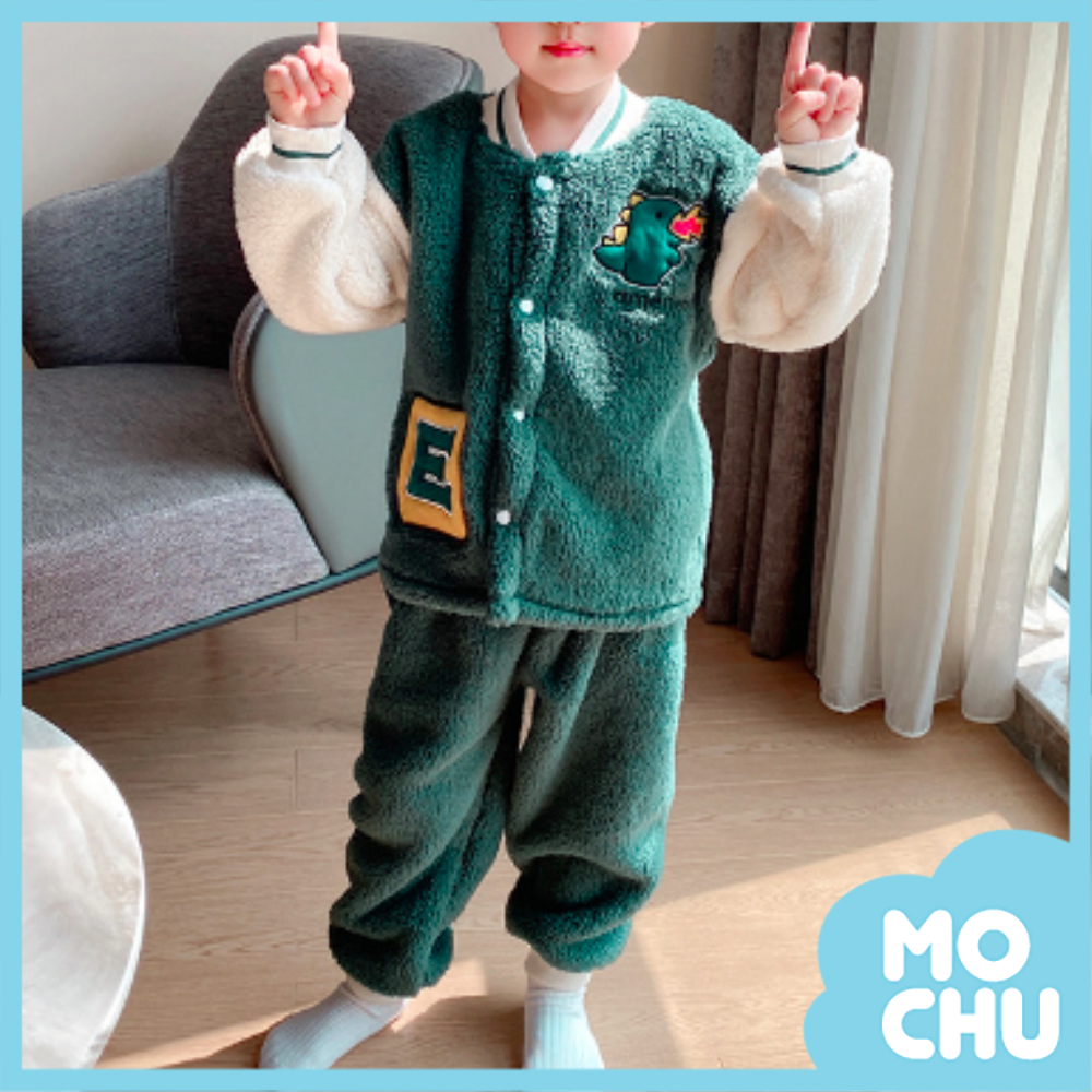 巴比龍珊瑚絨棒球風套裝