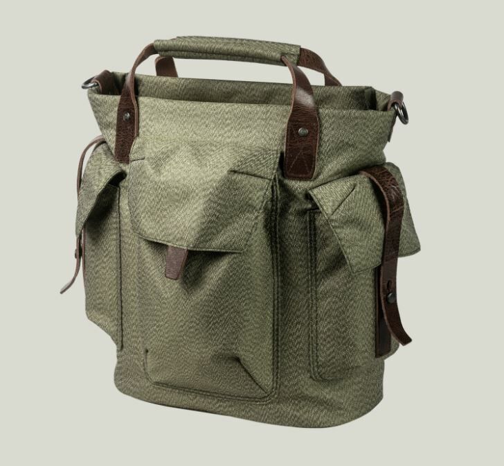 【沃坦】復刻胡椒鹽帆布托特包 11L (有行李插桿套 可掛行李箱)