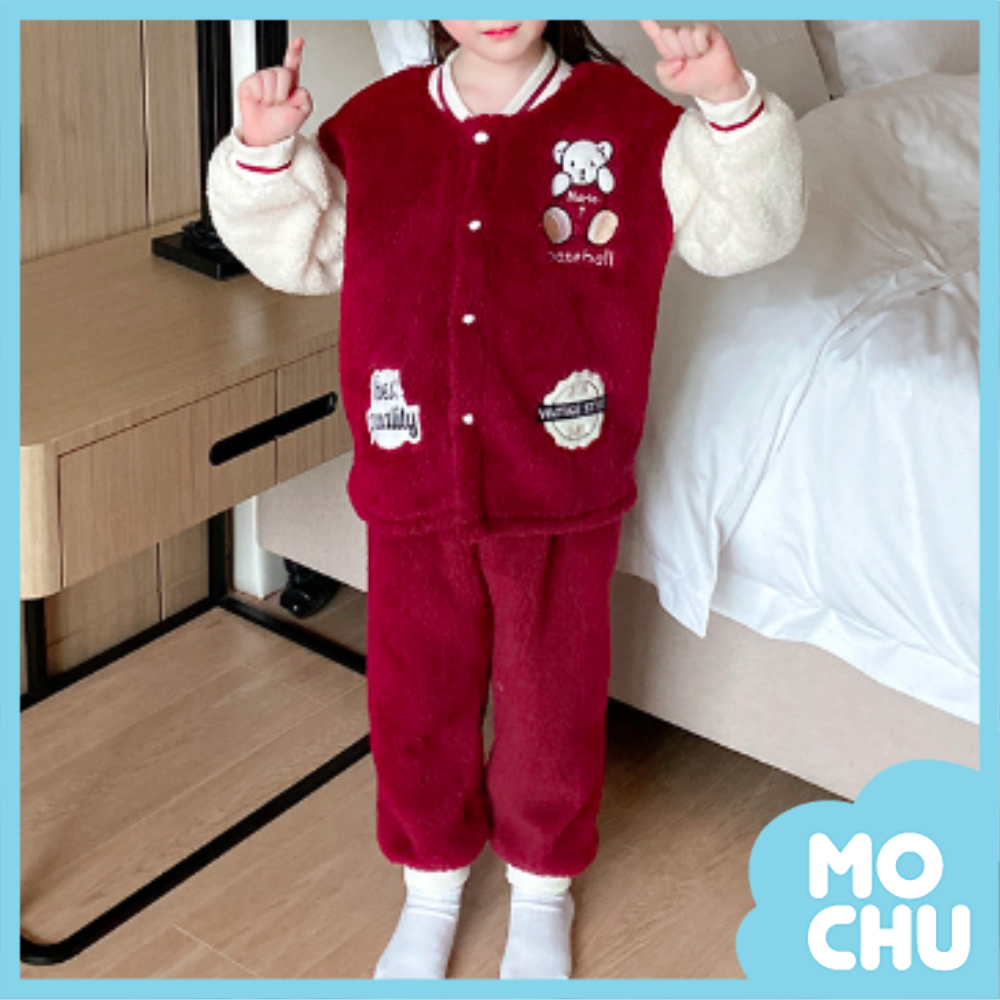 棒球熊珊瑚絨棒球風套裝