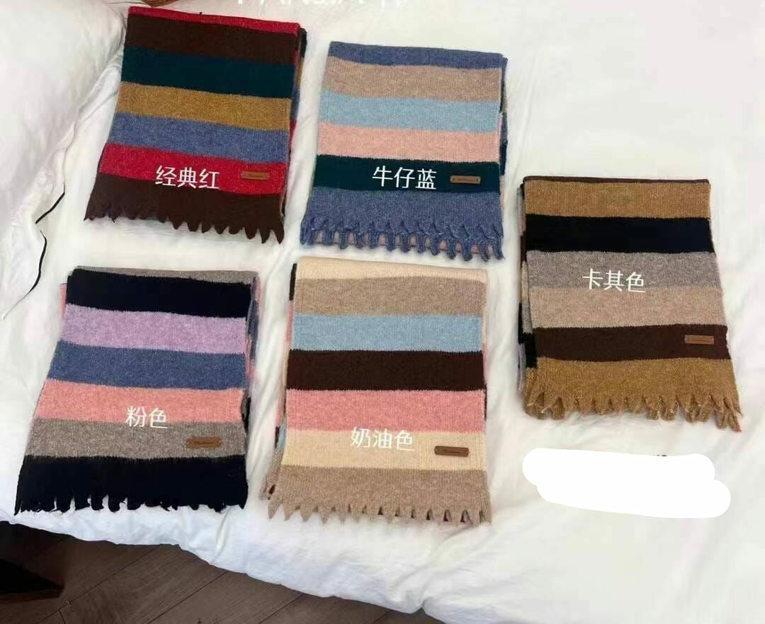 BN3210 粗間彩色拼色頸巾