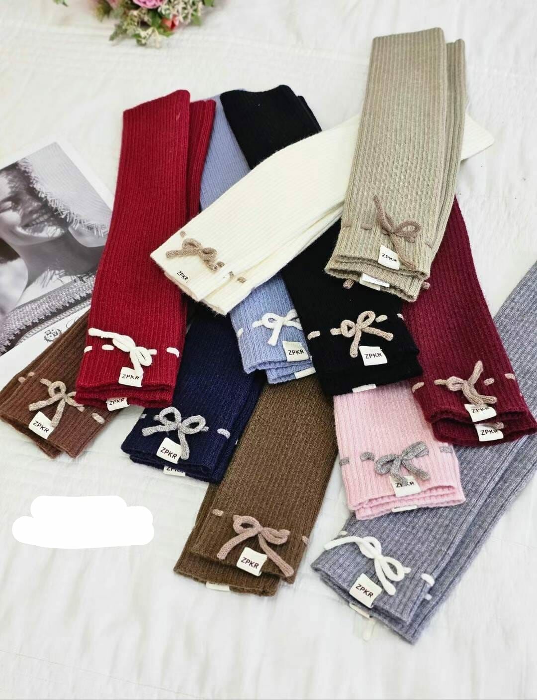 BN3214 針織羊毛蝴蝶結手袖套