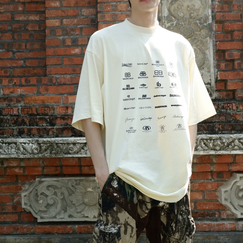 BALENCIAGA SS23 字母印花短袖T恤