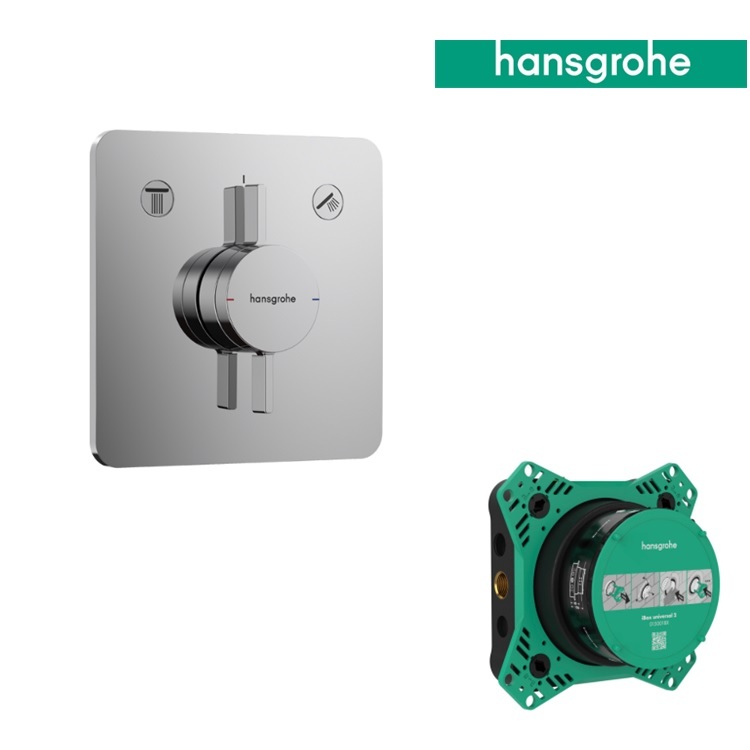 hansgrohe Duo Turn Q 75414, -000 + 01500, -180 Mixer for concealed installation for 2 functions - With GA Approval