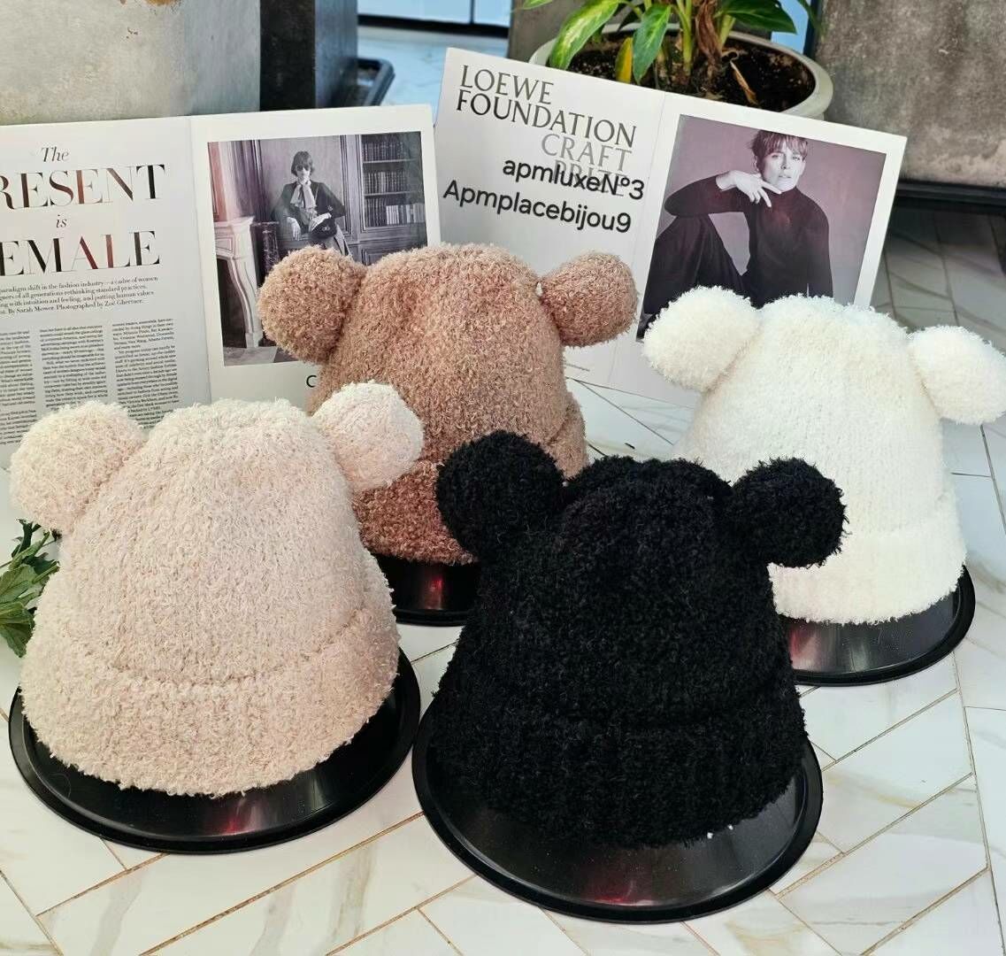 BN3217 毛絨絨小熊冷帽