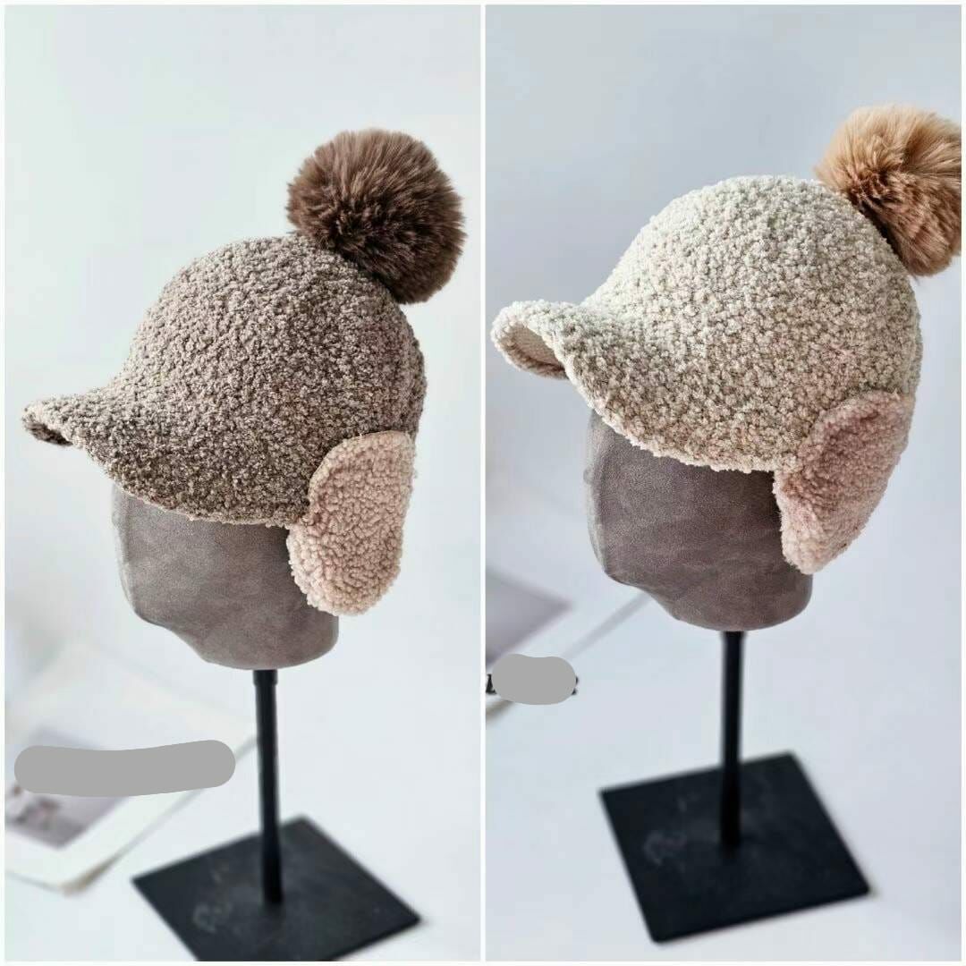 BN3223 卷卷毛鴨嘴帽連耳罩