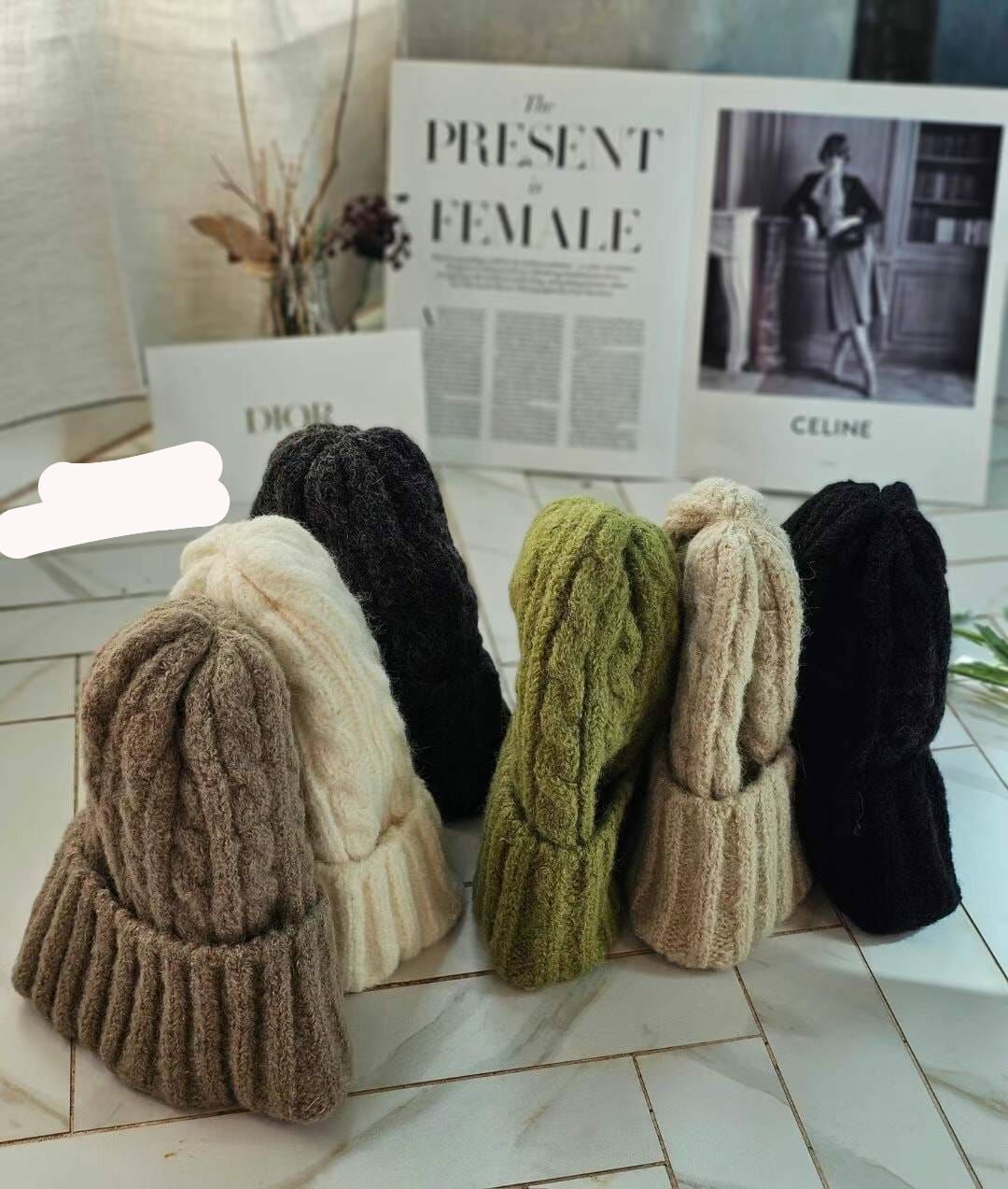 BN3224 麻花紋粗針織冷帽