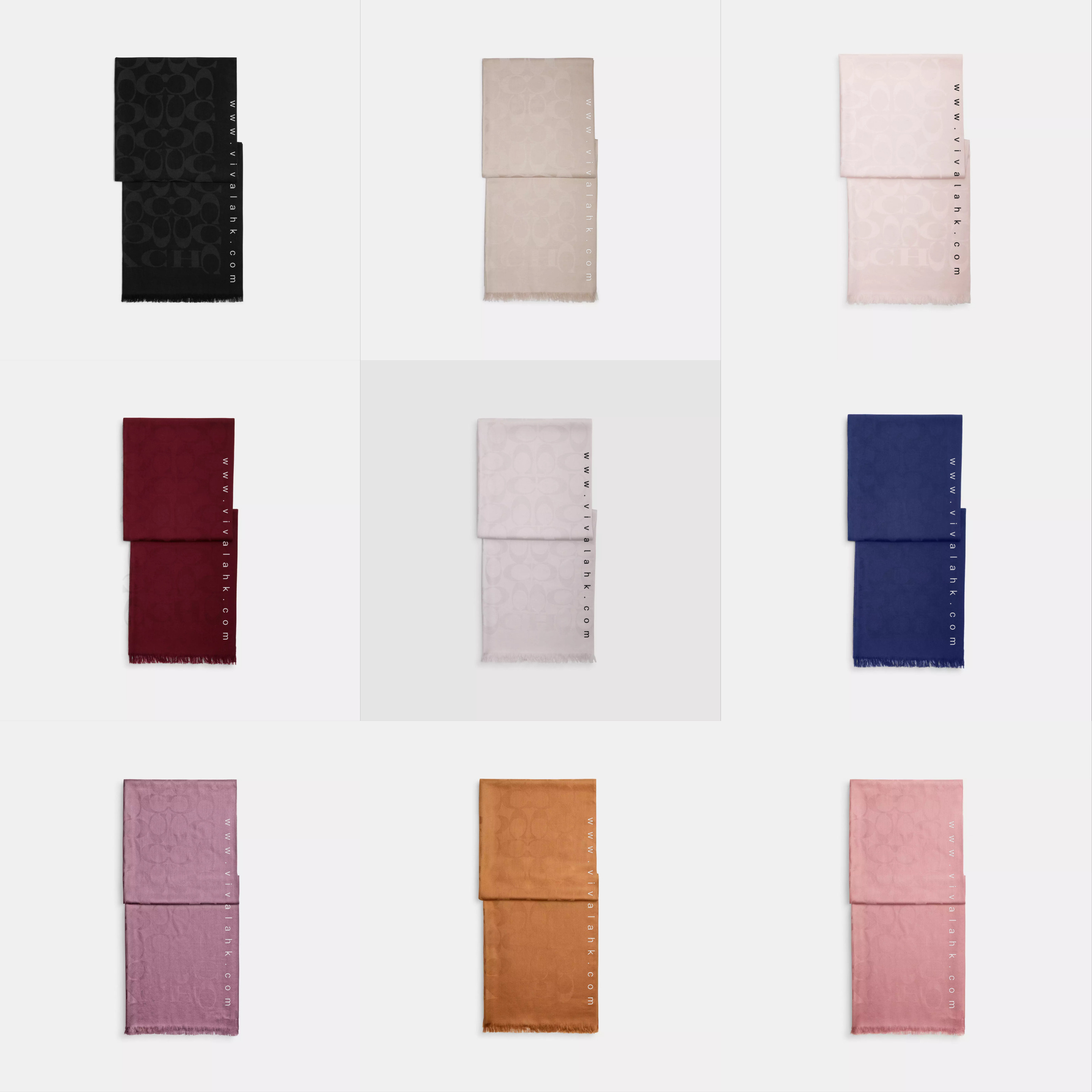 Coach - C字暗花薄絲巾 (CB700)