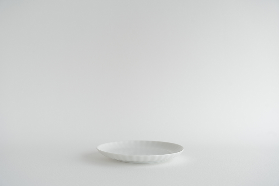 村上雄一 - 白磁輪花茶盤