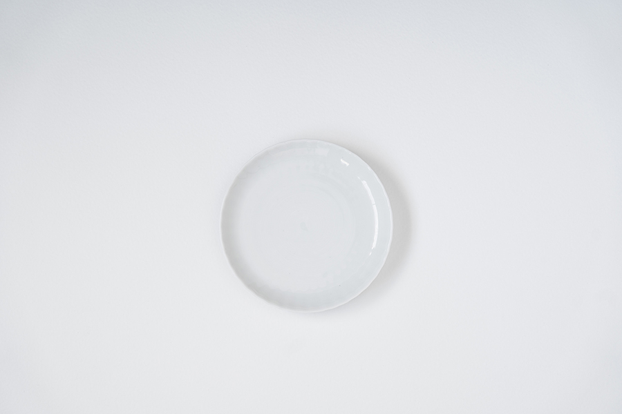 村上雄一 - 白磁輪花茶盤