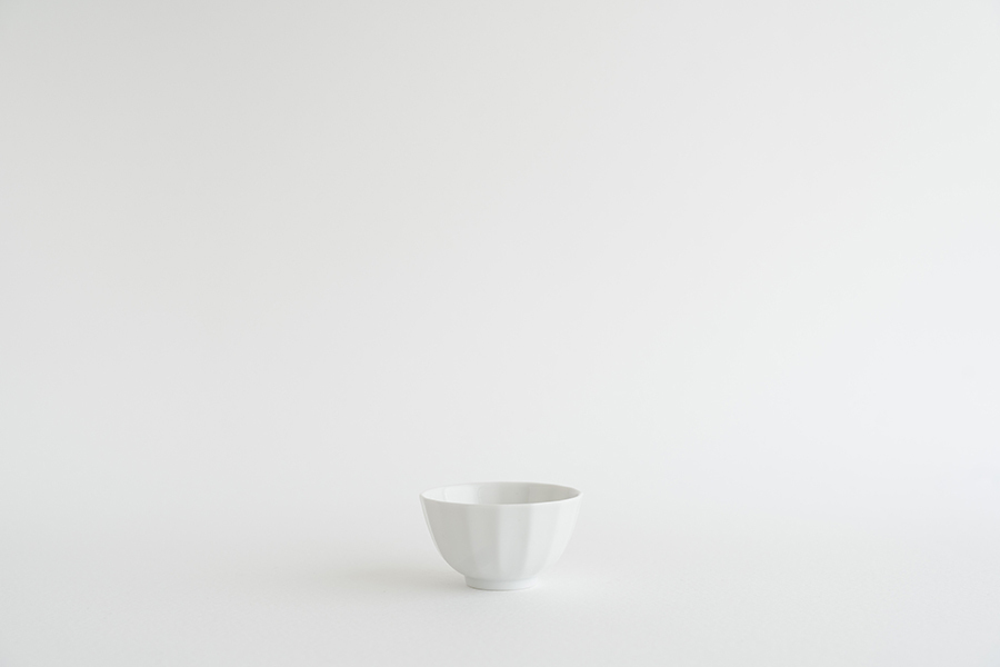 村上雄一-白磁16角茶碗