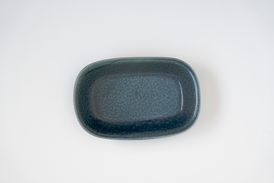 村上雄一-湖水色橢圓烤盤 小