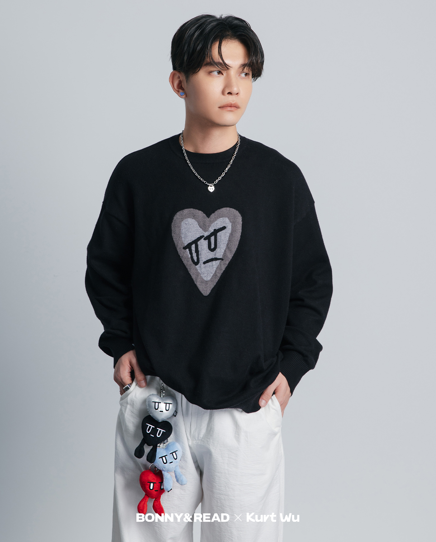 kurt聯名,kurt wu,吊飾,娃娃,娃娃吊飾,愛心吊飾,厭世愛心