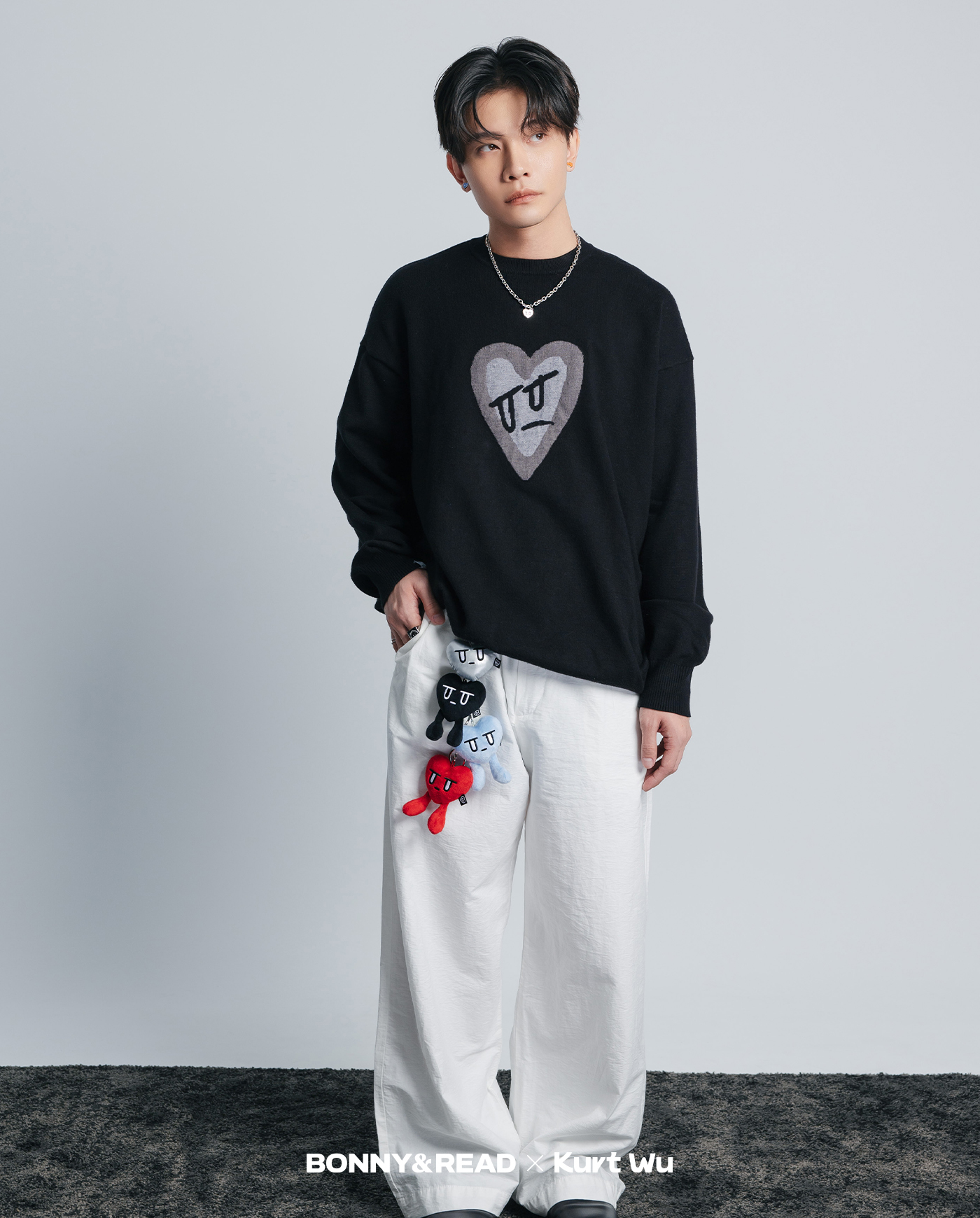 kurt聯名,kurt wu,吊飾,娃娃,娃娃吊飾,愛心吊飾,厭世愛心