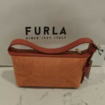 [S] FURLA WE00596-01H000-CL000 GIOVE M COSMETIC CASE W/ HANDLE TESSU,CANNELLA, 8050597466132 (SF283)